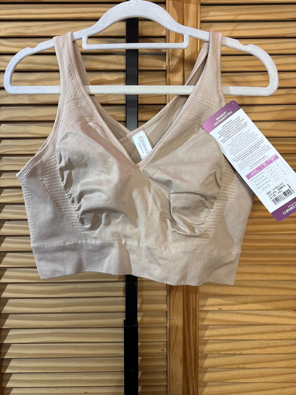 Curveez 3100 Full Coverage Shaper Bra Nude Seamless Wire Free Women Size 2XL